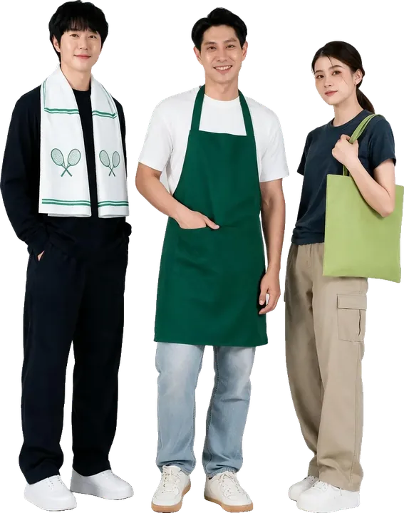 Apparel accessories — custom sports towel, apron and tote bag — SAC Garment, Shah Alam